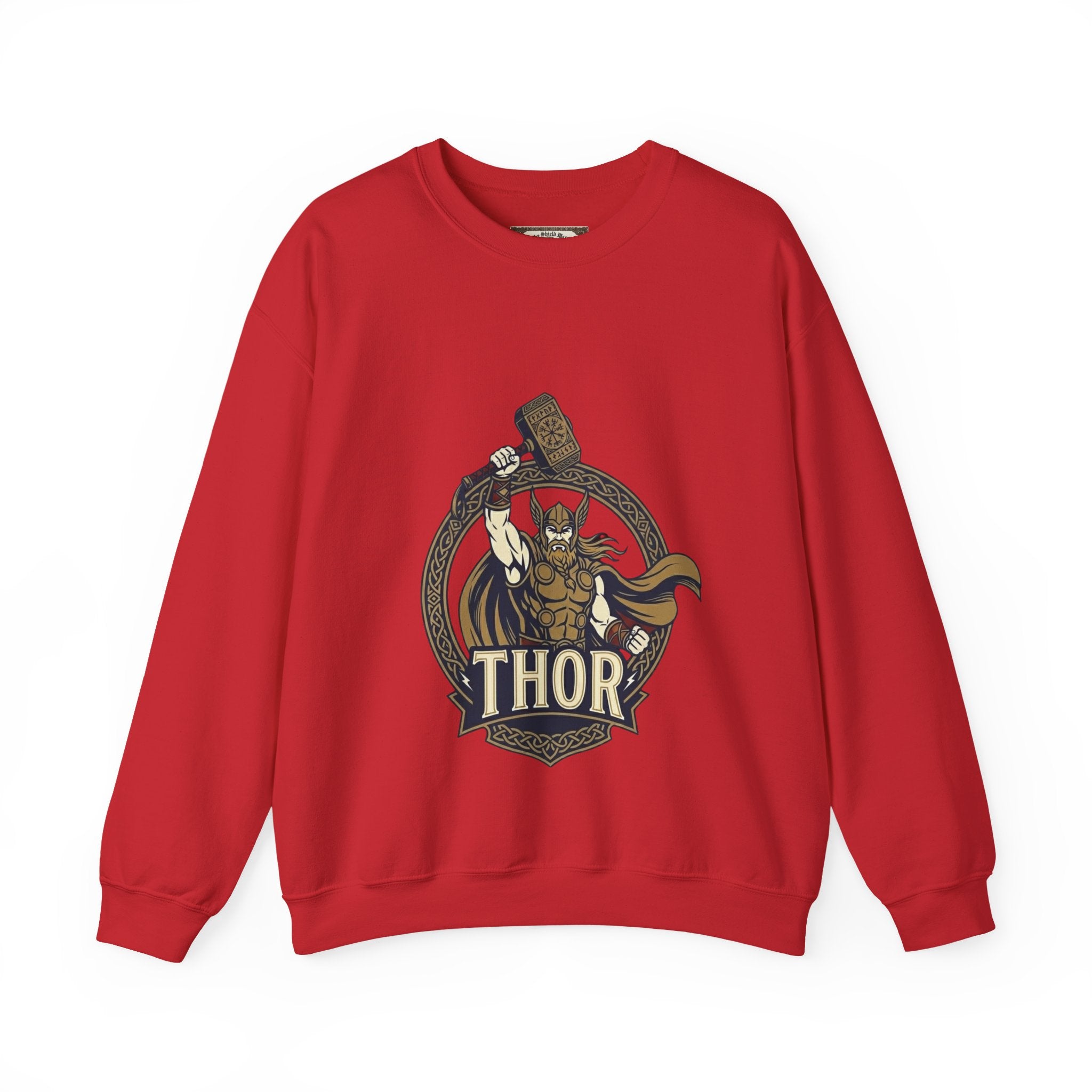Thor Hammer Crewneck Sweatshirt | Unisex Norse Mythology Graphic Sweatshirt