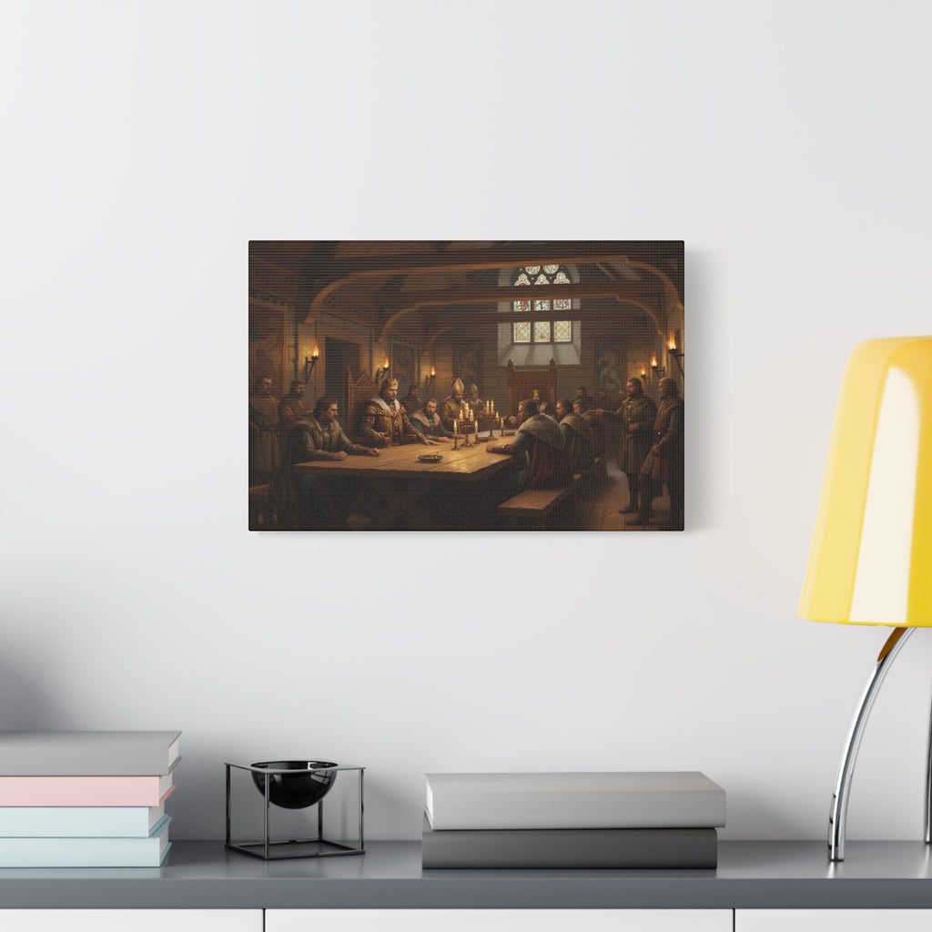 The Witan in Session — Anglo-Saxon Royal Council Unframed Canvas Print | Heritage Gift