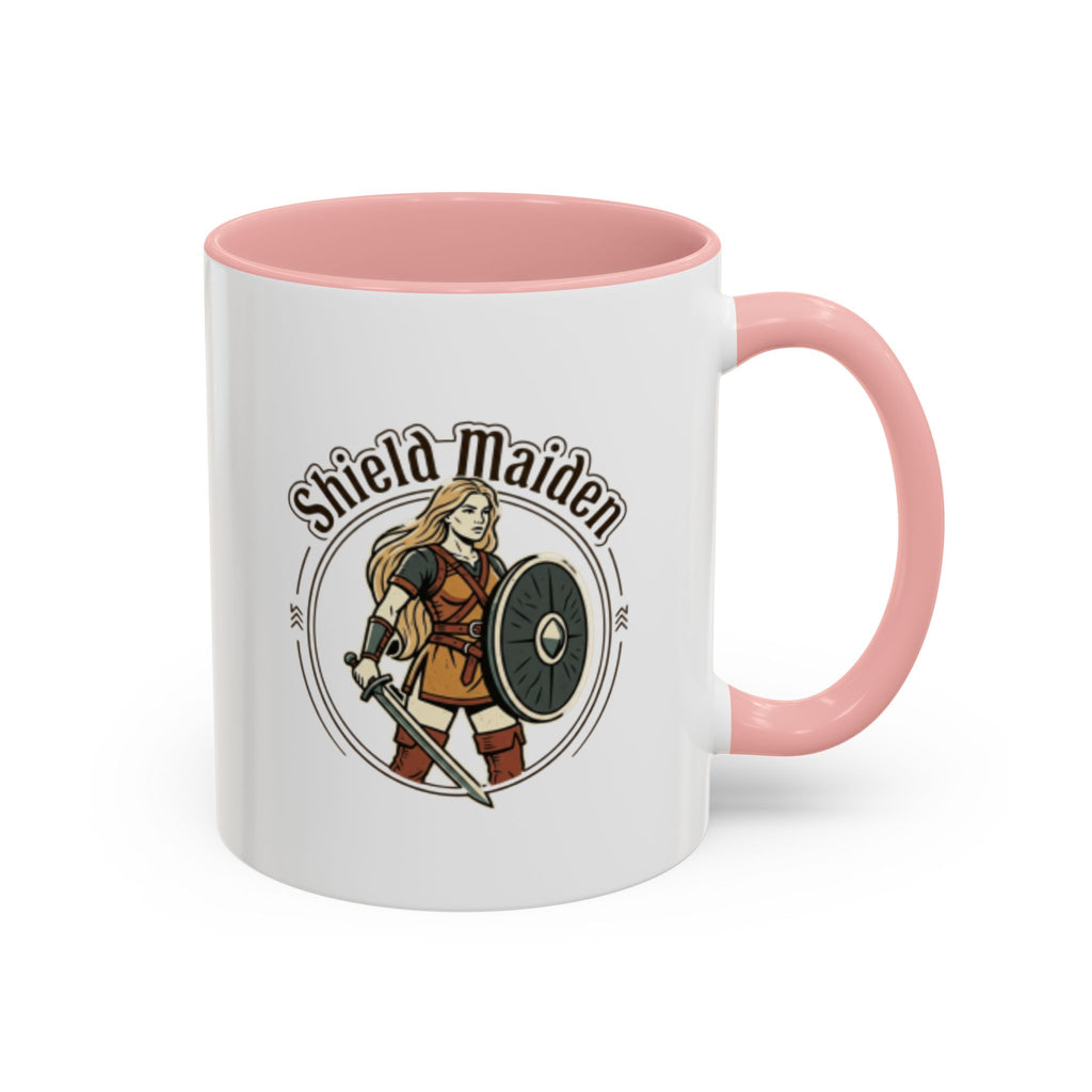 Shield Maiden Coffee Mug | Viking Warrior Woman Design | 11oz Ceramic Mug