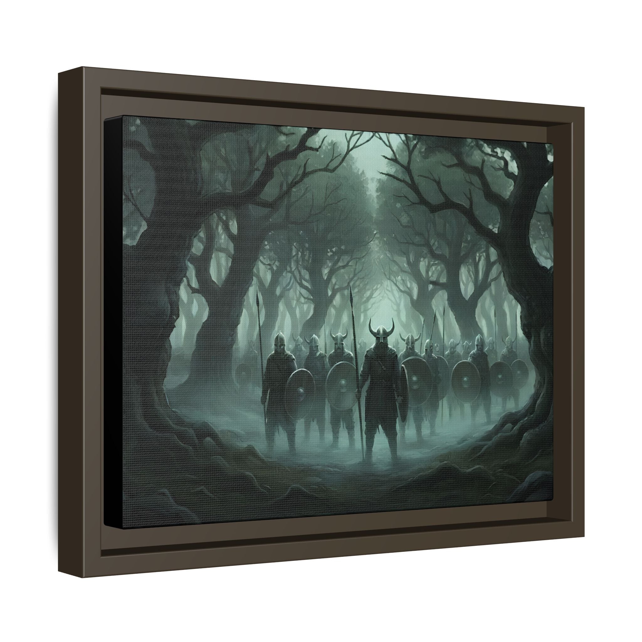 Viking Warriors Matte Framed Canvas — "Viking Ghosts of Kingley Vale"