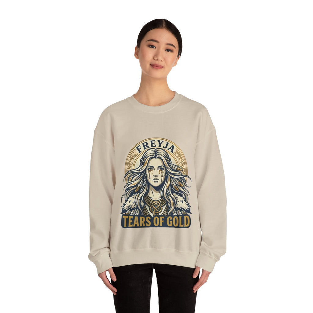 Freyja Tears of Gold Unisex Norse Goddess Sweatshirt – Adult Viking Mythology Top