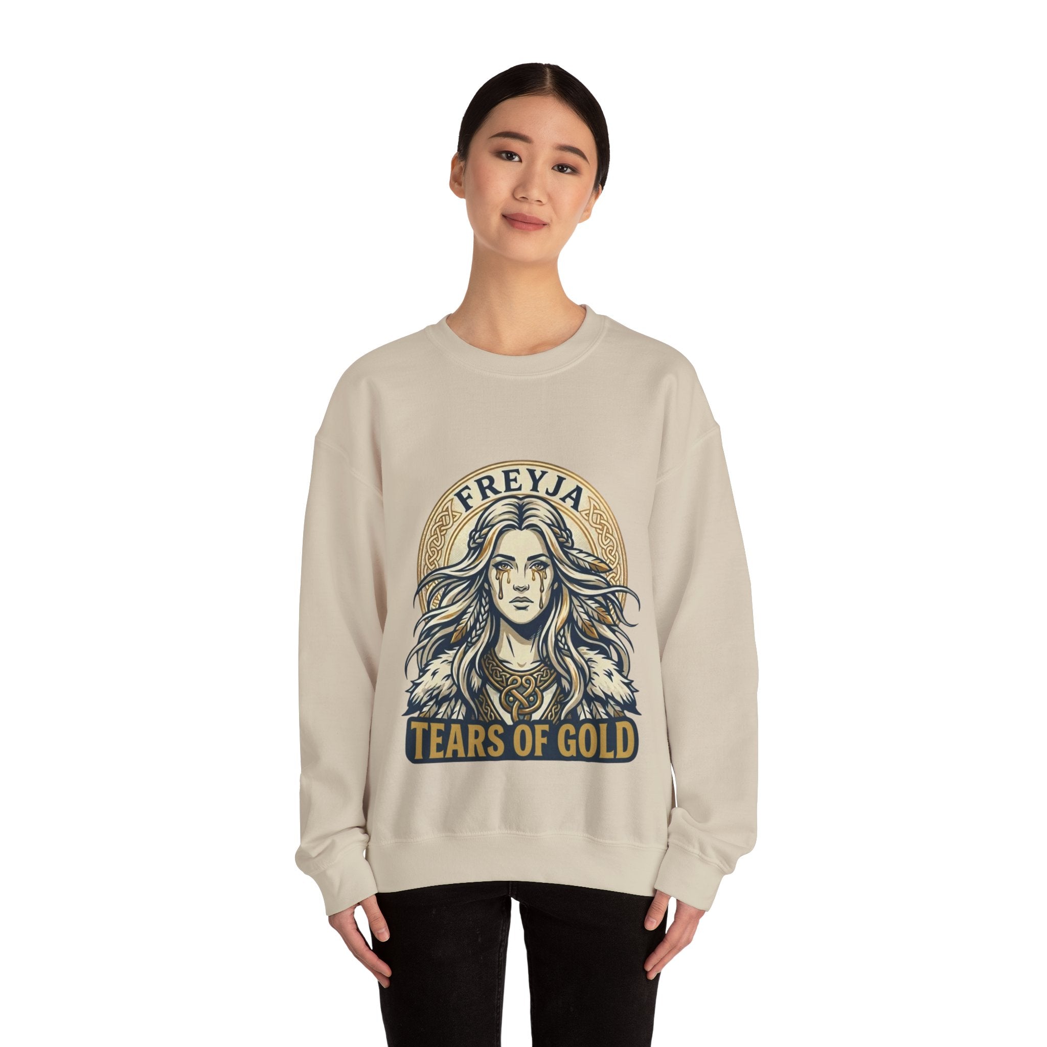 Freyja Tears of Gold Unisex Norse Goddess Sweatshirt – Adult Viking Mythology Top