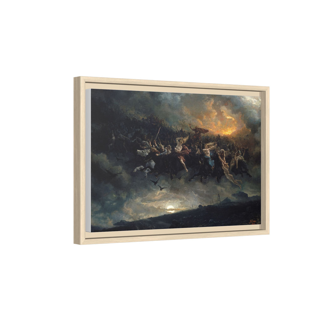 The Wild Hunt of Odin Framed Canvas Print | Norse Mythology Wall Art | Peter Nicolai Arbo 1872