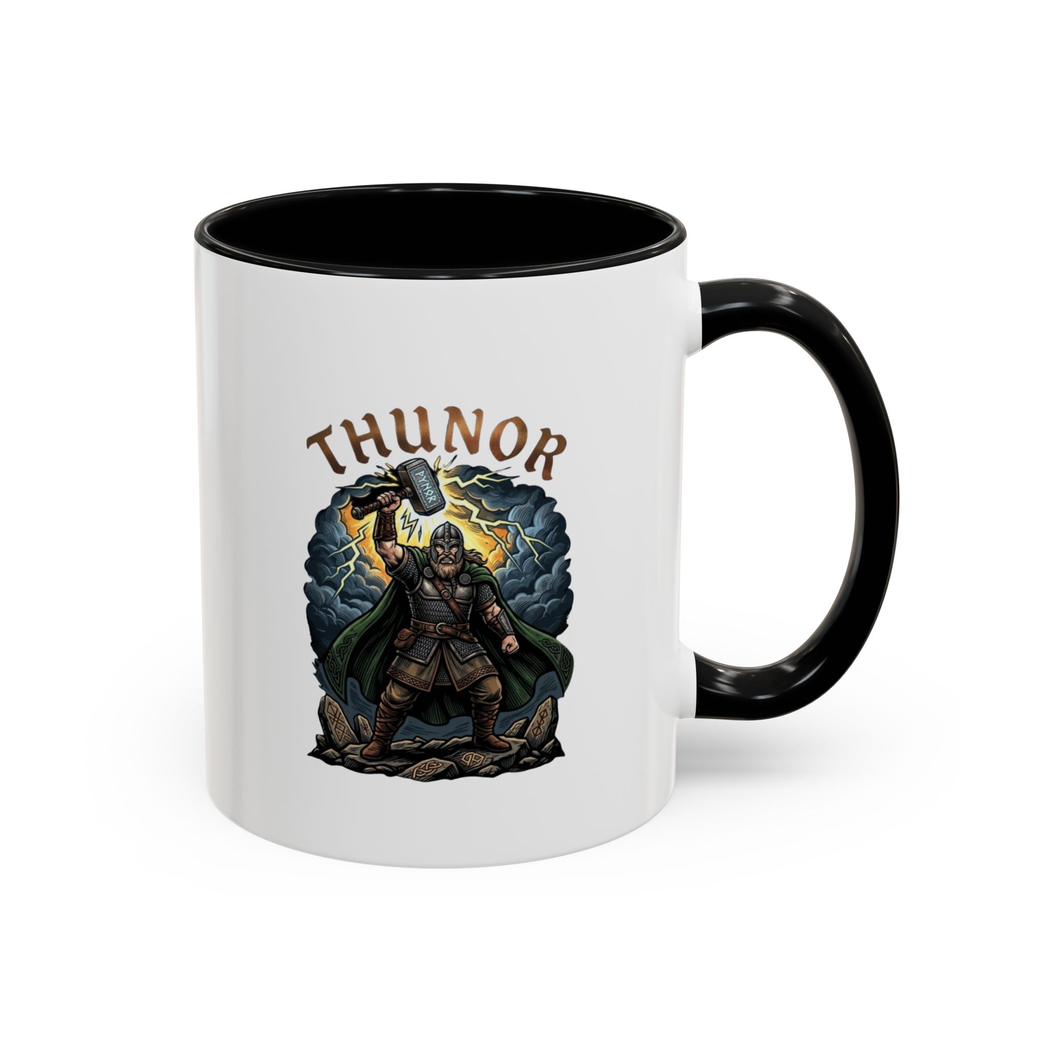 Thunor Hammer Coffee Mug — Anglo-Saxon God of Thunder | 11oz Accent Mug