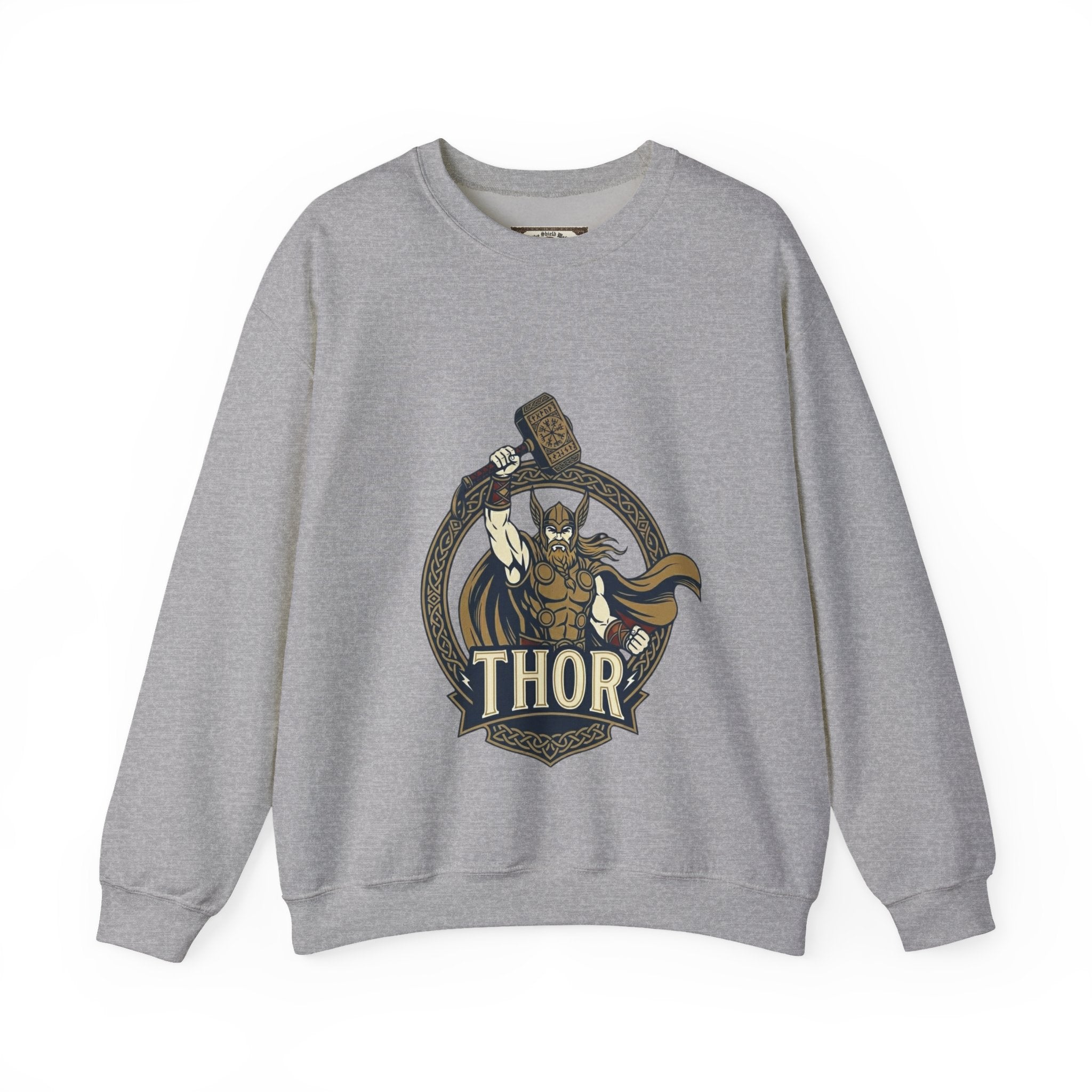 Thor Hammer Crewneck Sweatshirt | Unisex Norse Mythology Graphic Sweatshirt