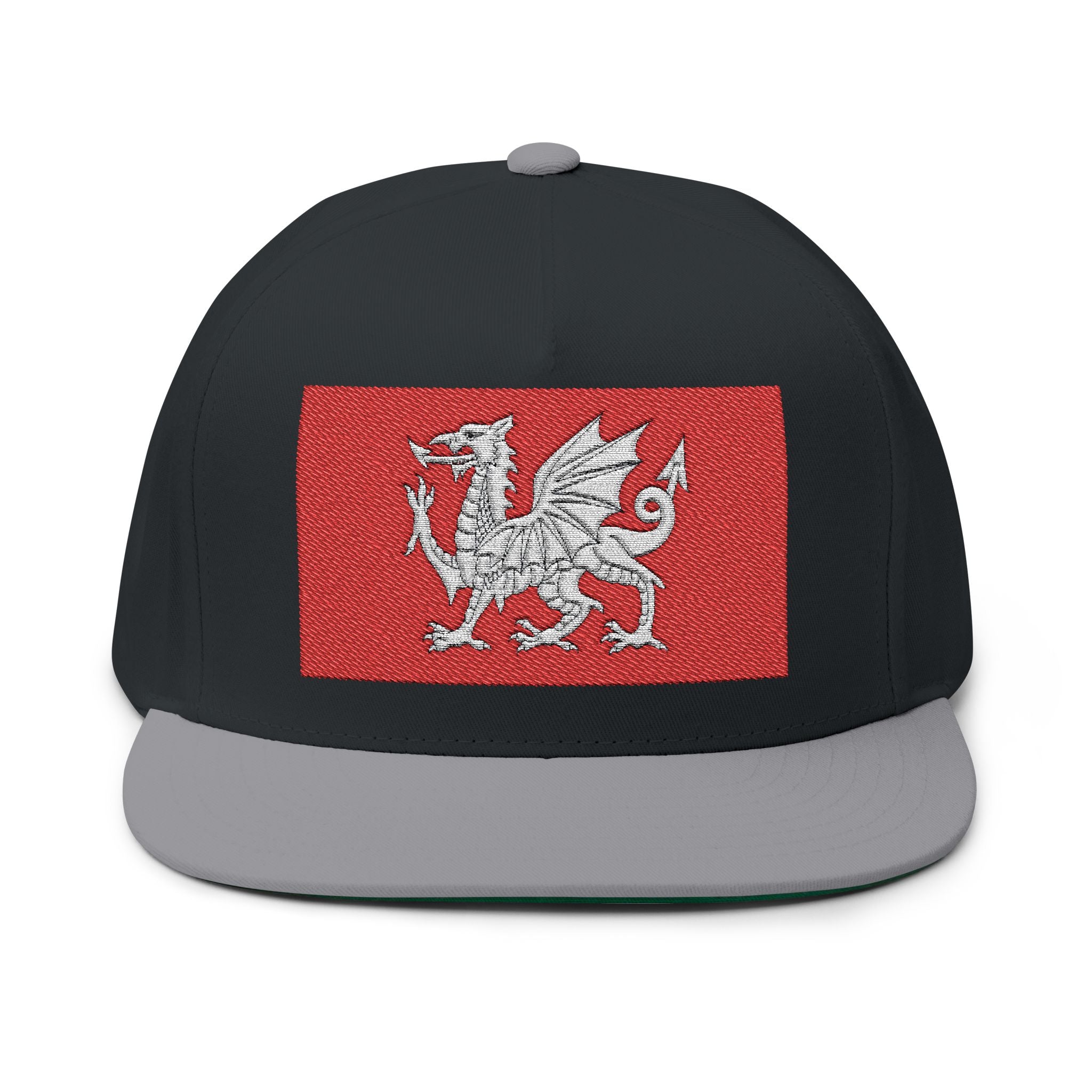 Wessex White Dragon Embroidered Flat Bill Cap — Anglo-Saxon Snapback | Heritage Clothing