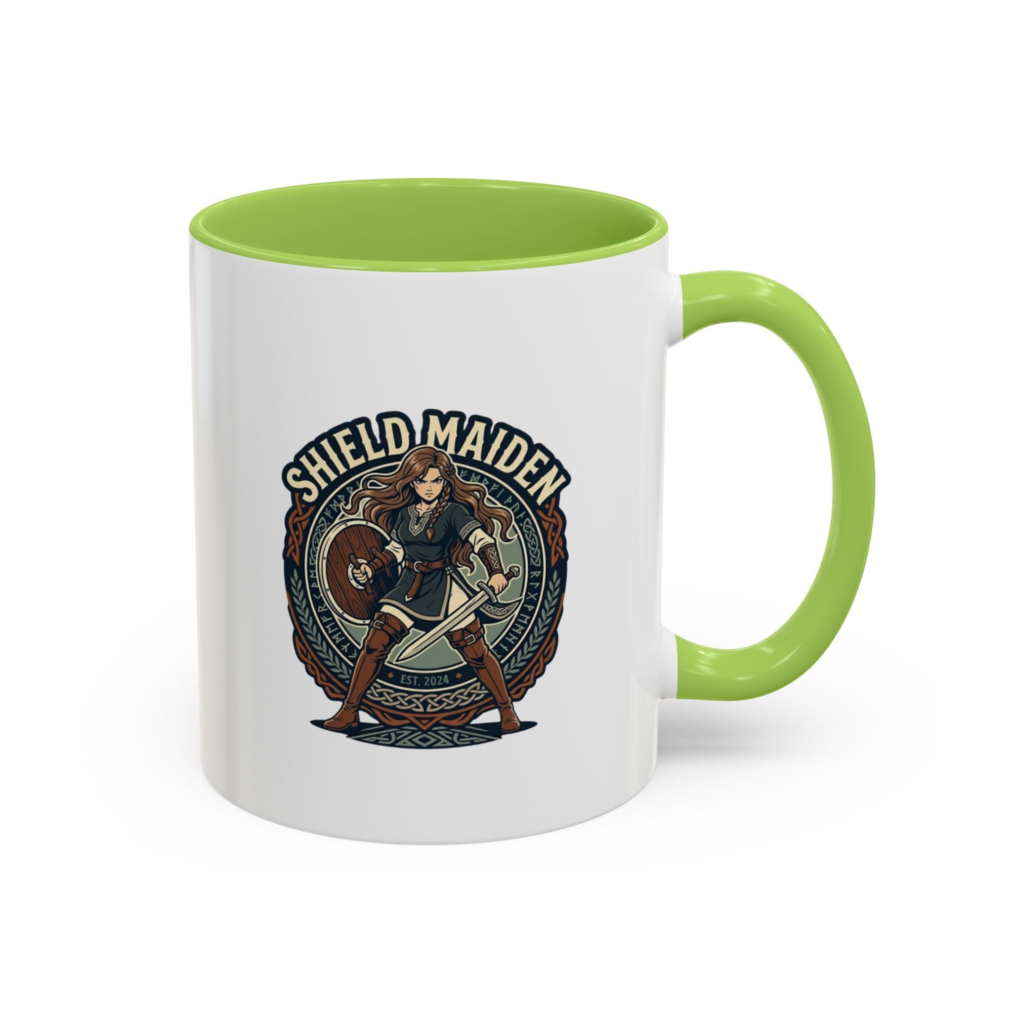 Shield Maiden Coffee Mug | Anglo-Saxon Warrior Woman | 11oz Accent Mug