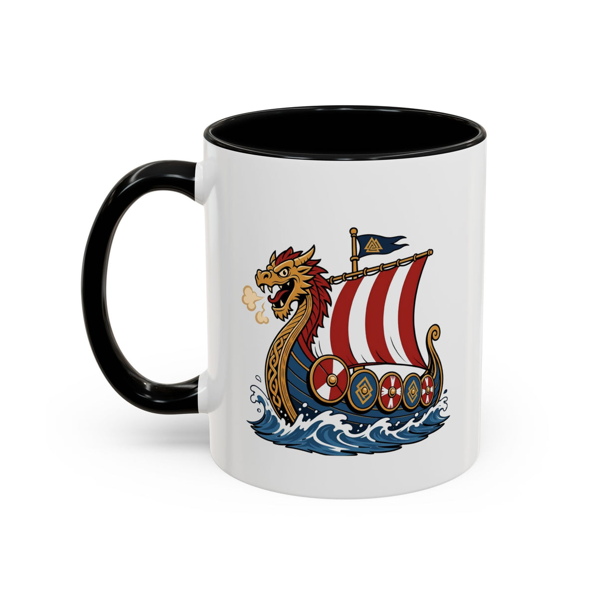 Dragonship Accent Mug — Caricature Viking Drakkar | Heritage Gift