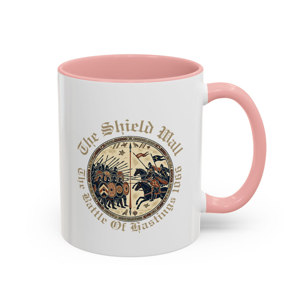 Shield Wall Accent Mug — The Battle of Hastings 1066 (Bayeux Tapestry Style)