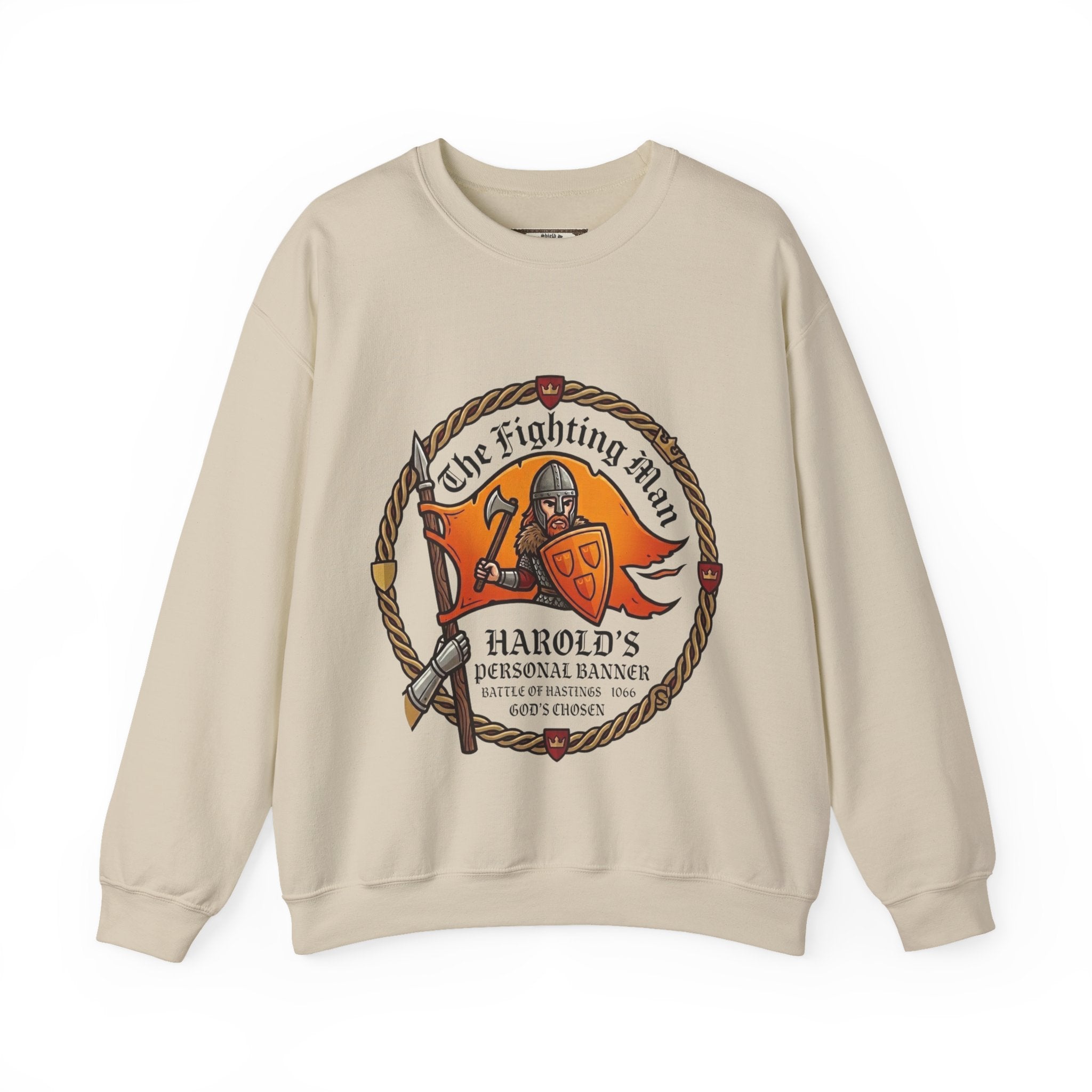 King Harold II 'The Fighting Man' Unisex Crewneck Sweatshirt — Battle of Hastings 1066 Anglo-Saxon Heritage