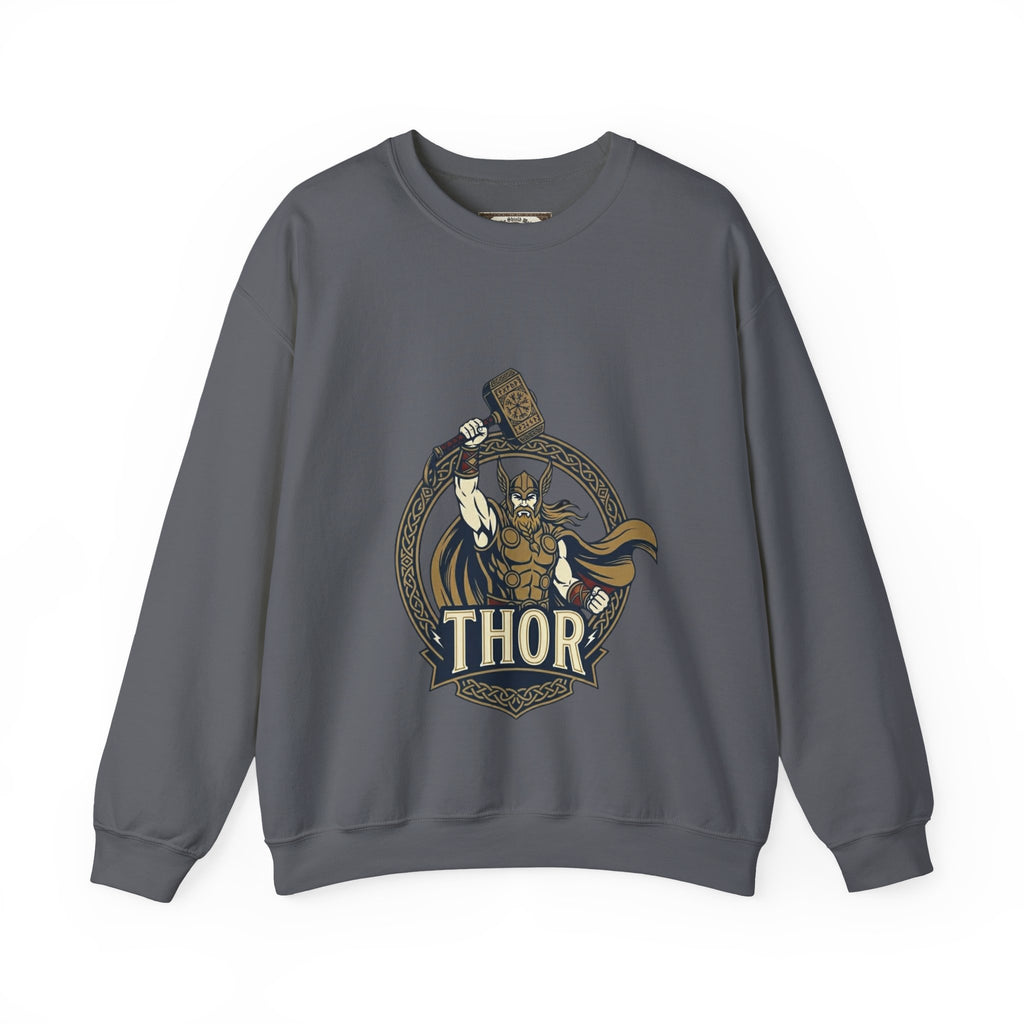 Thor Hammer Crewneck Sweatshirt | Unisex Norse Mythology Graphic Sweatshirt