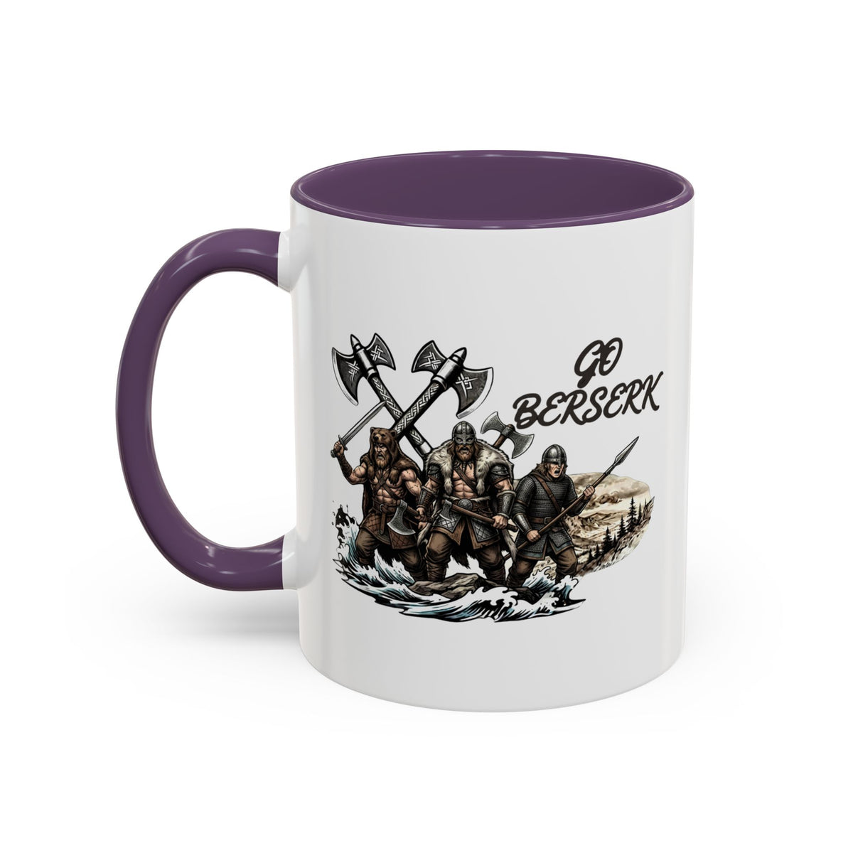 Go Berserk Mug — Three Viking Berserkers Norse Heritage Accent Ceramic Mug 11oz | Heritage Clothing