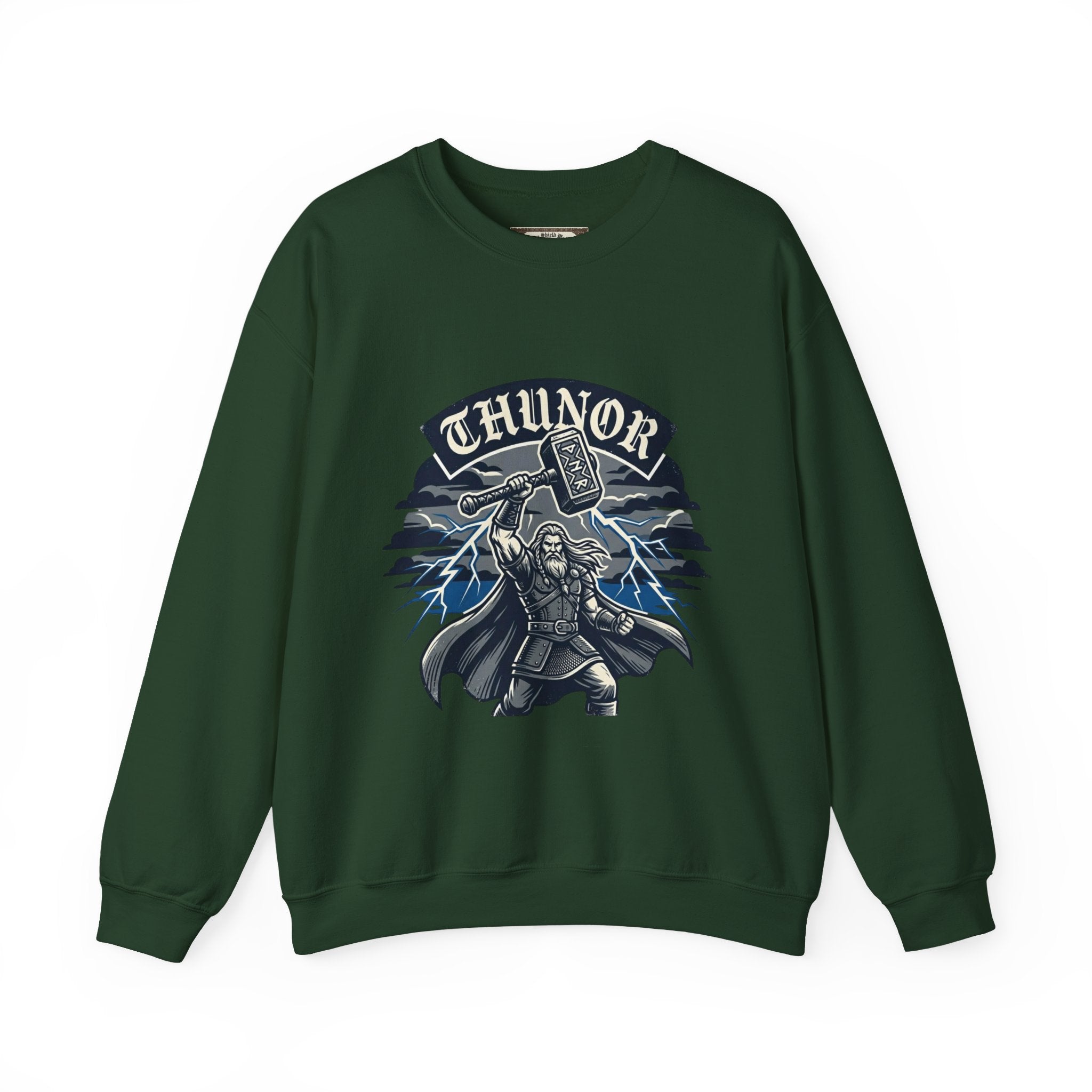 Thunor 'The Thunderer' Sweatshirt — Anglo-Saxon God of Thunder Design