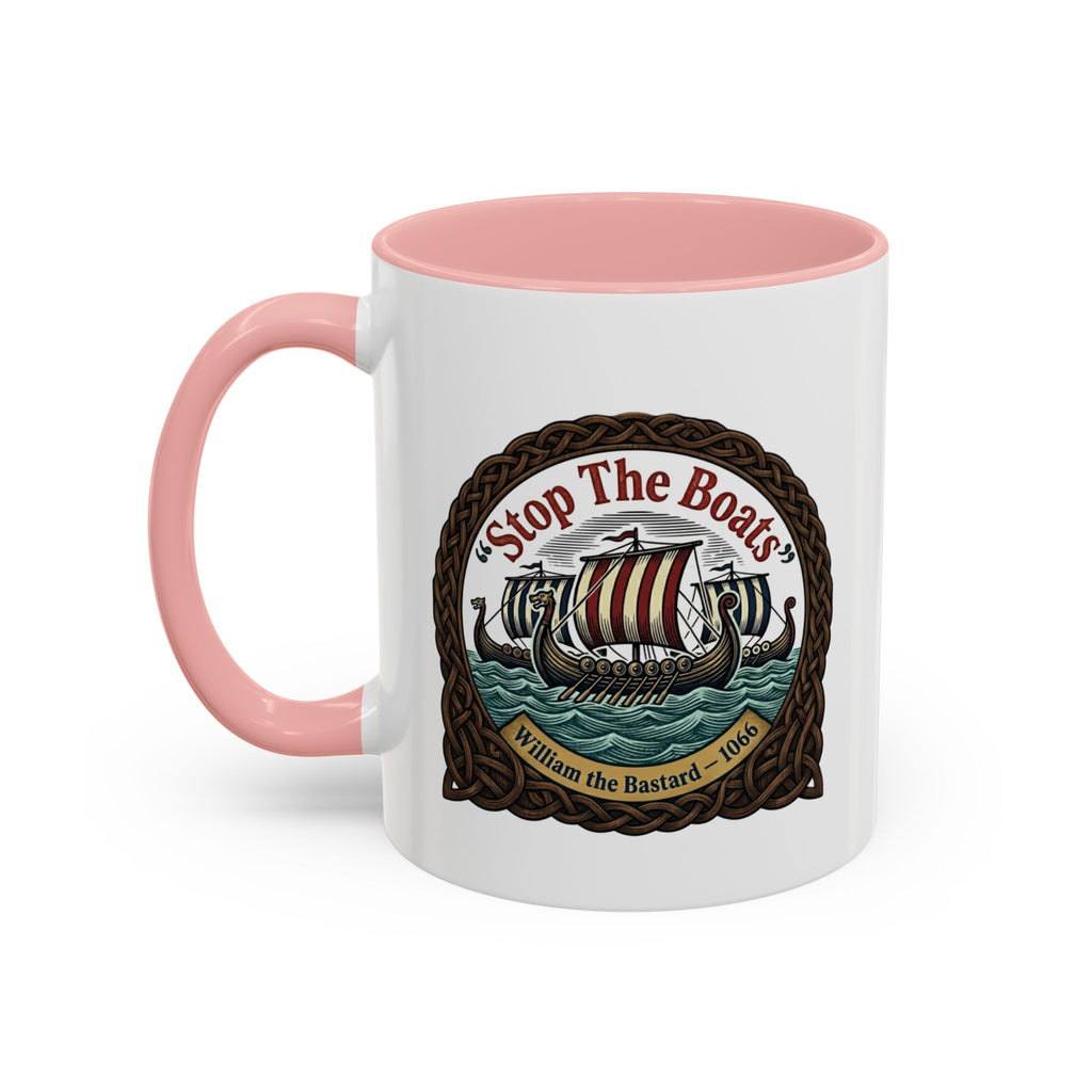 "Stop the Boats" Norman Protest Accent Coffee Mug — William the Bastard 1066 — 11oz