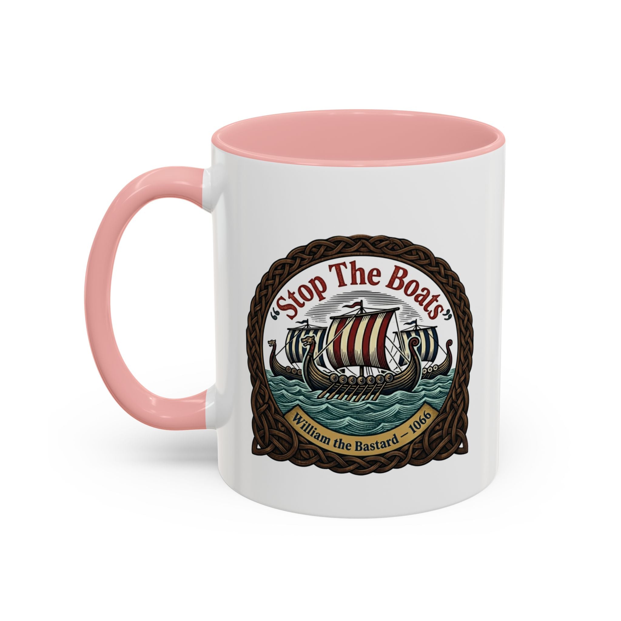 "Stop the Boats" Norman Protest Accent Coffee Mug — William the Bastard 1066 — 11oz