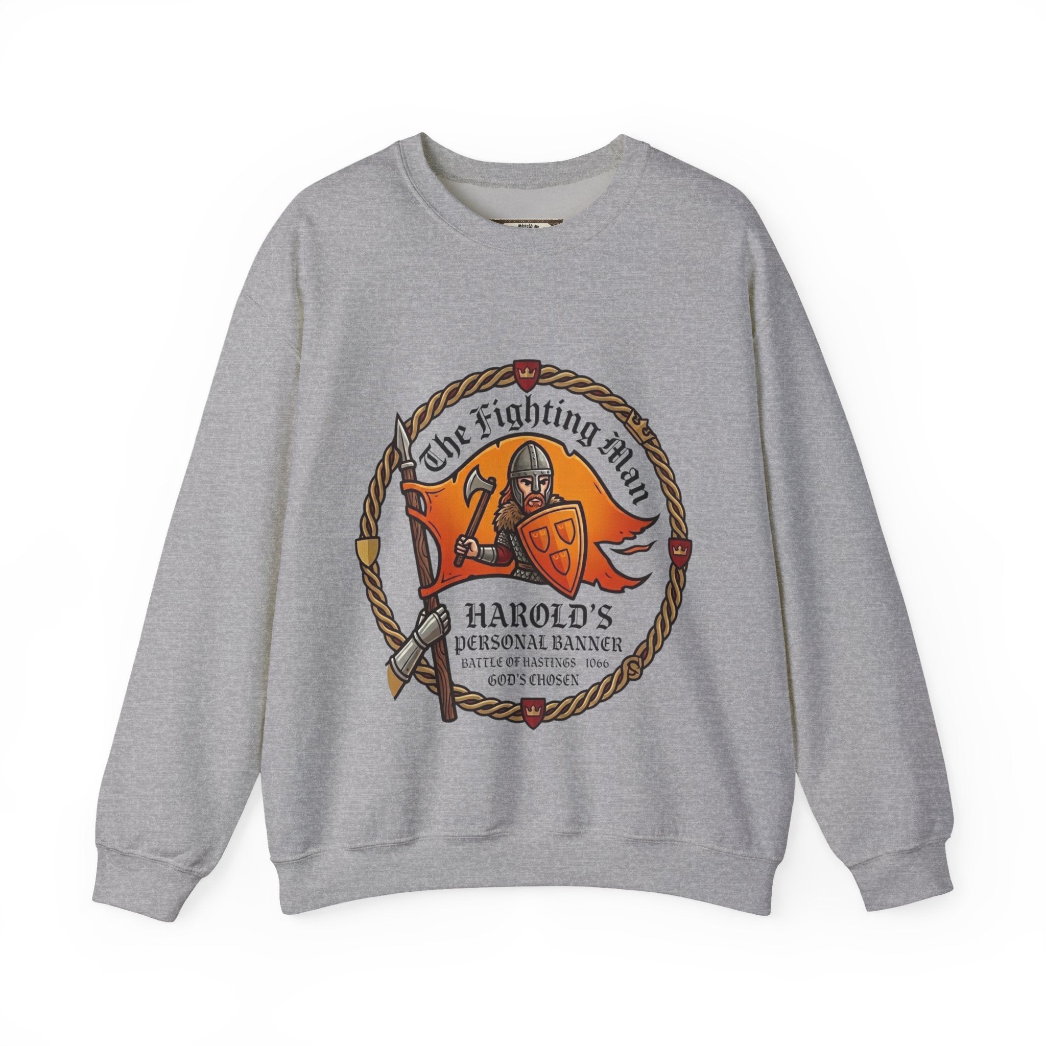 King Harold II 'The Fighting Man' Unisex Crewneck Sweatshirt — Battle of Hastings 1066 Anglo-Saxon Heritage
