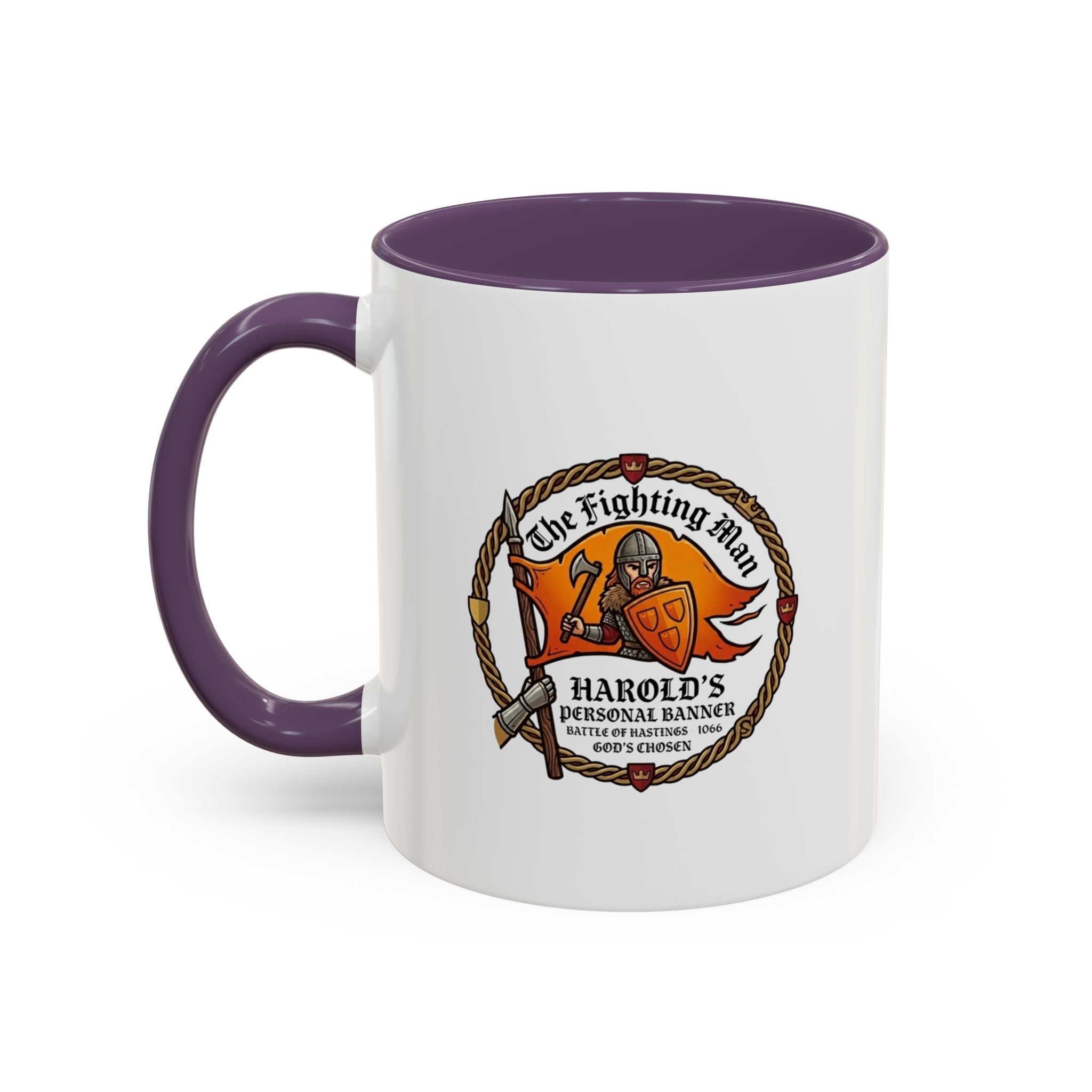 King Harold The Fighting Man Axe Banner Accent Coffee Mug — 11/15oz Last Anglo Saxon King
