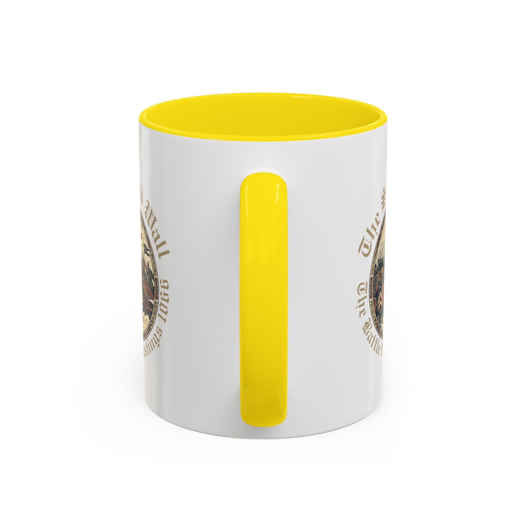 Shield Wall Accent Mug — The Battle of Hastings 1066 (Bayeux Tapestry Style)