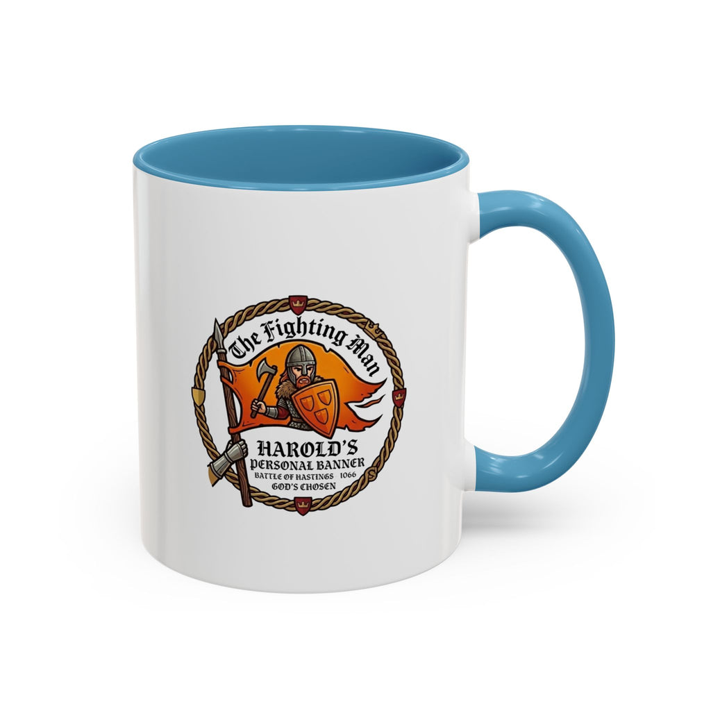 King Harold The Fighting Man Axe Banner Accent Coffee Mug — 11/15oz Last Anglo Saxon King