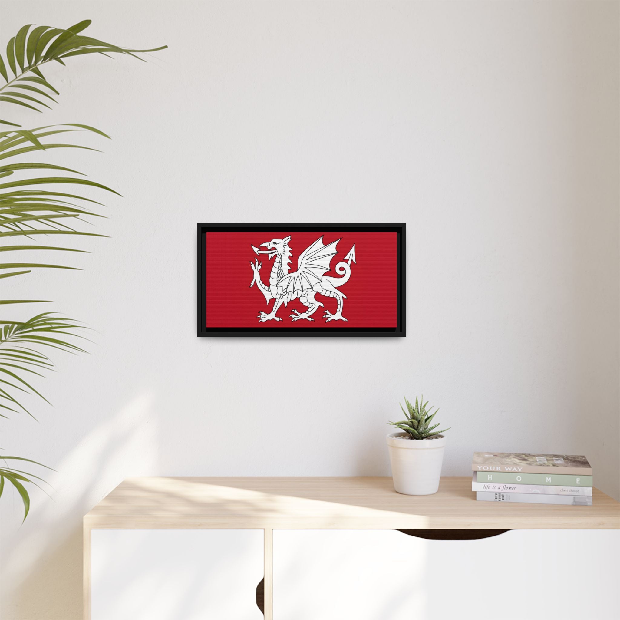 White Dragon of Wessex — Anglo-Saxon Heraldic Framed Canvas Print | Saxon Wall Art