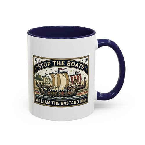 "Stop the Boats" Norman Protest Accent Coffee Mug — William the Bastard 1066 — 11oz