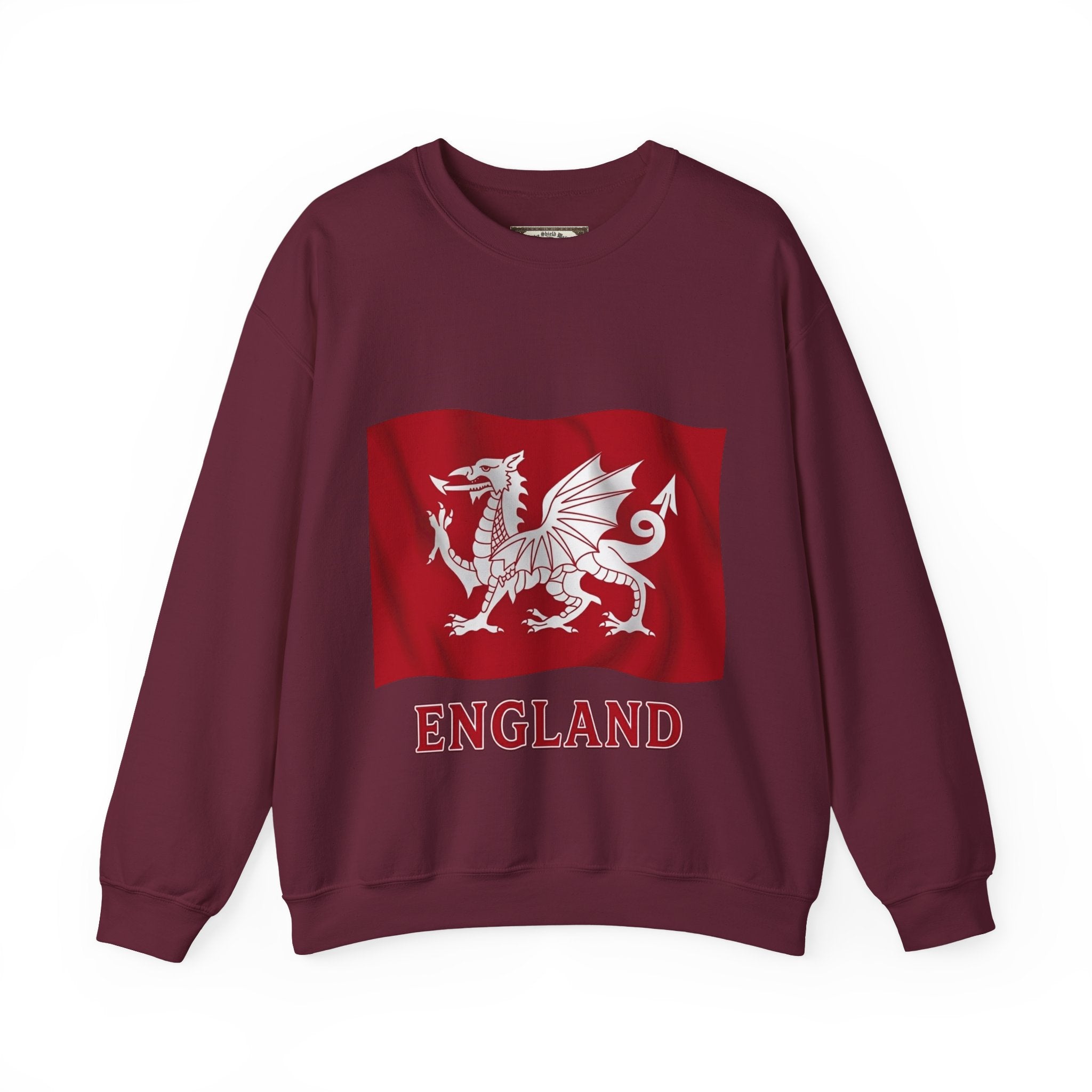 White Dragon England Sweatshirt | Unisex Anglo-Saxon Heritage Crewneck | English History Gift