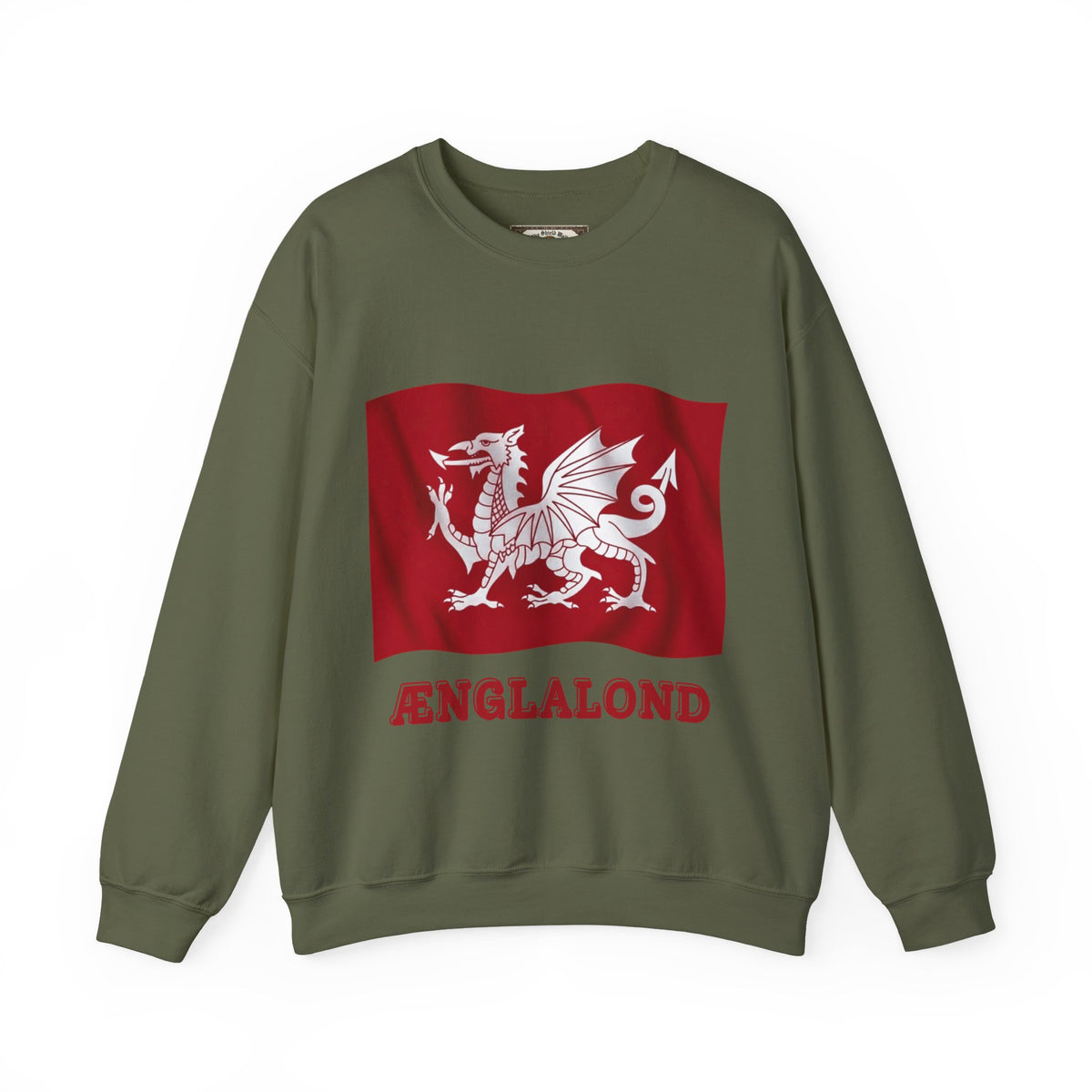 Ænglalond — White Dragon Wavy Flag Sweatshirt | Heritage Clothing