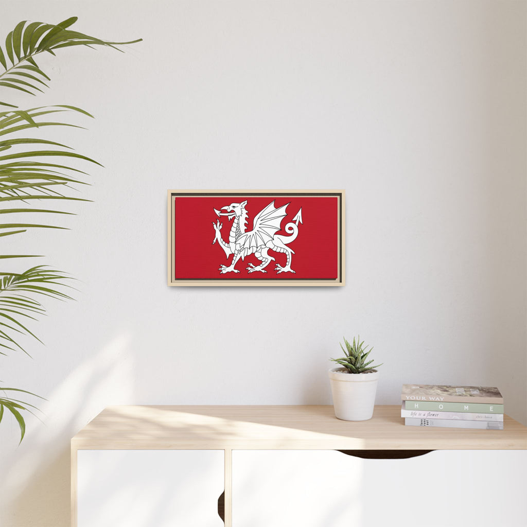 White Dragon of Wessex — Anglo-Saxon Heraldic Framed Canvas Print | Saxon Wall Art